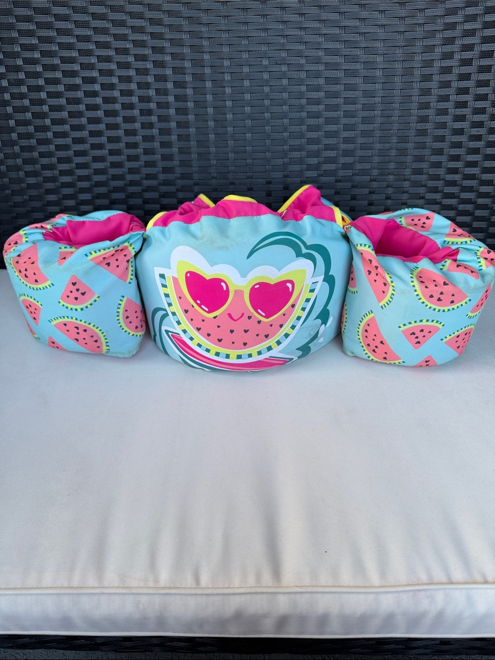 Speedo Kids Watermelon Swim Arm Bands and Trainer - Aqua Pink